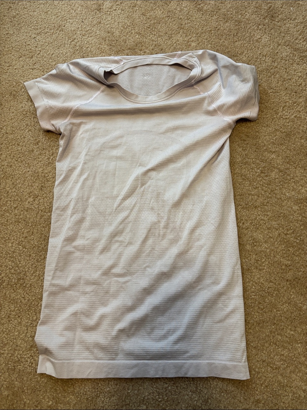 Light Beige Women’s Short Sleeve Ribbed Top